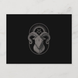 Devil Goat Pentagram Baphomet Satan Occult Satanic Announcement Postcard