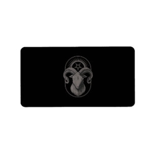 Devil Goat Pentagram Baphomet Satan Occult Satanic Label
