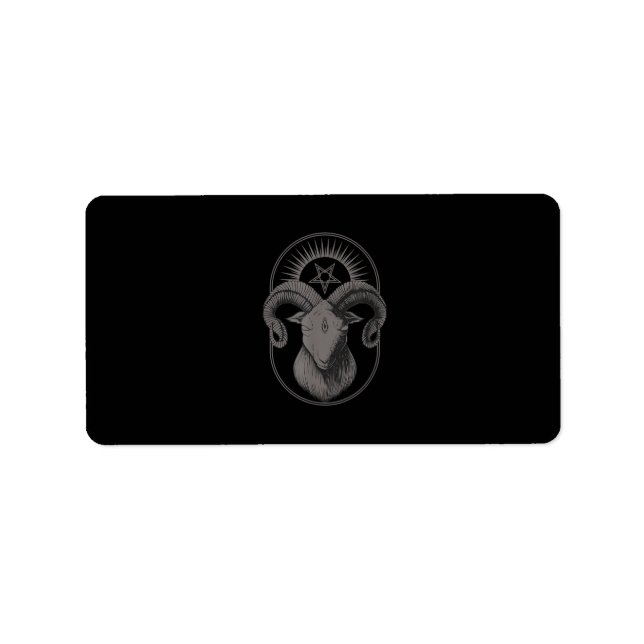 Devil Goat Pentagram Baphomet Satan Occult Satanic Label (Front)