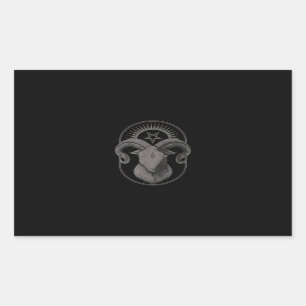 Devil Goat Pentagram Baphomet Satan Occult Satanic Rectangular Sticker