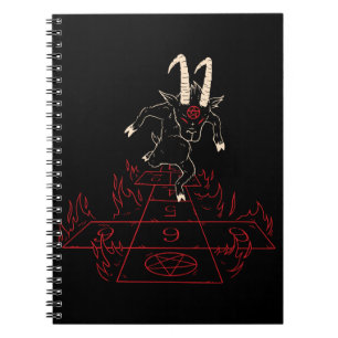 Devil Goat Playing Halloween Gift For Satan Lover Notebook