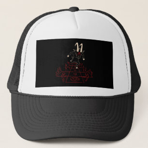 Devil Goat Playing Halloween Gift For Satan Lover Trucker Hat