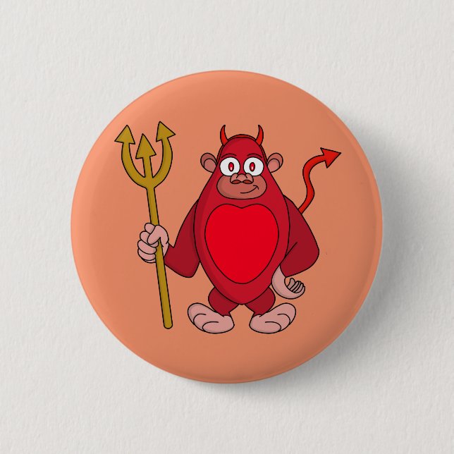 Devil Gorilla 6 Cm Round Badge (Front)