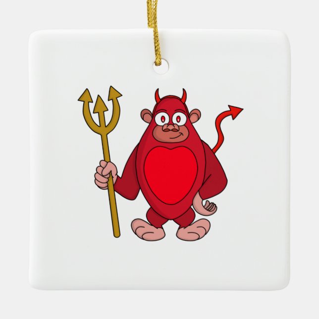 Devil Gorilla Ceramic Ornament (Front)