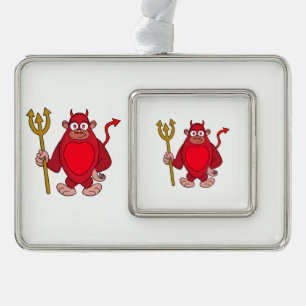 Devil Gorilla Silver Plated Framed Ornament