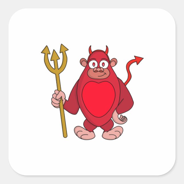 Devil Gorilla Square Sticker (Front)
