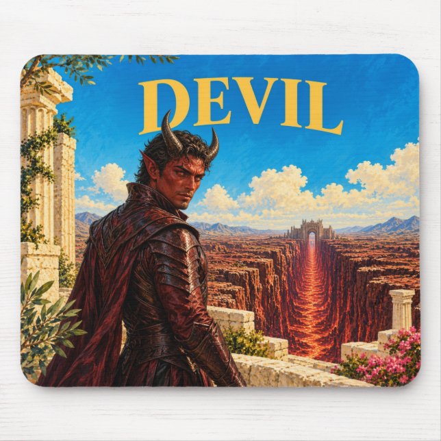 Devil, Gothic Fantasy Monster Mouse Mat (Front)