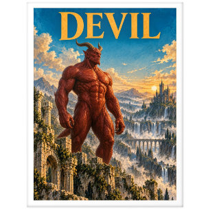 Devil, Gothic Fantasy Monster Postcard