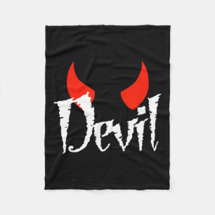 Devil Halloween Matching Couple Girlfriend 1 Fleece Blanket