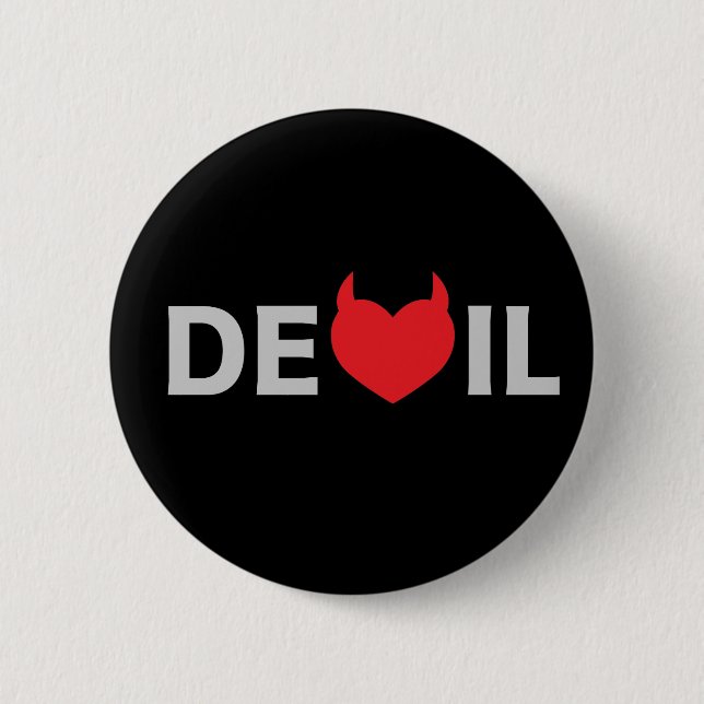 Devil & Heart 6 Cm Round Badge (Front)