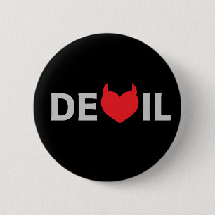 Devil & Heart 6 Cm Round Badge