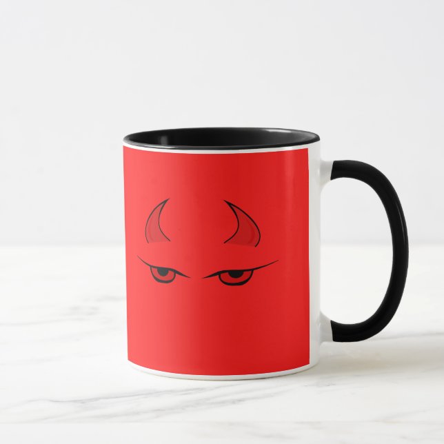 Devil horns and red Eyes customisable Mug (Right)