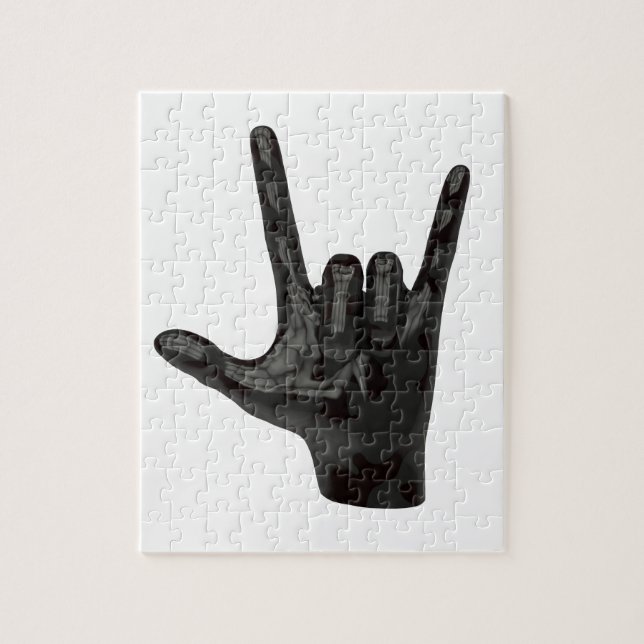 devil horns hand jigsaw puzzle (Vertical)