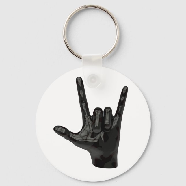 devil horns hand key ring (Front)