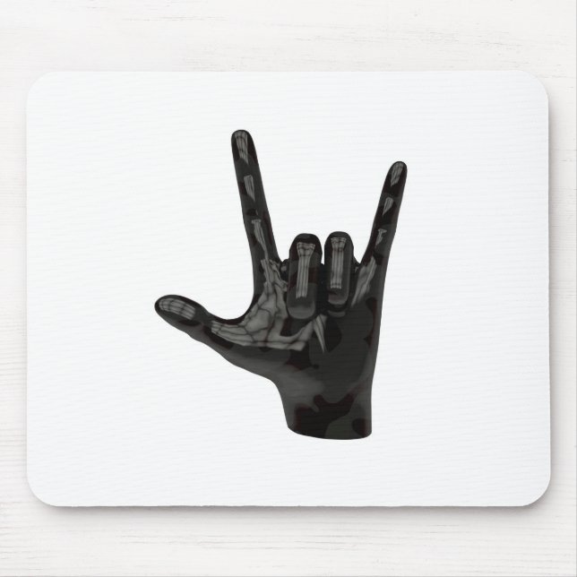 devil horns hand mouse mat (Front)