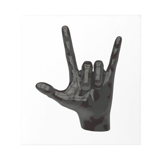 devil horns hand notepad (Front)