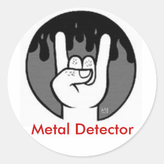 devil horns, Metal Detector Classic Round Sticker