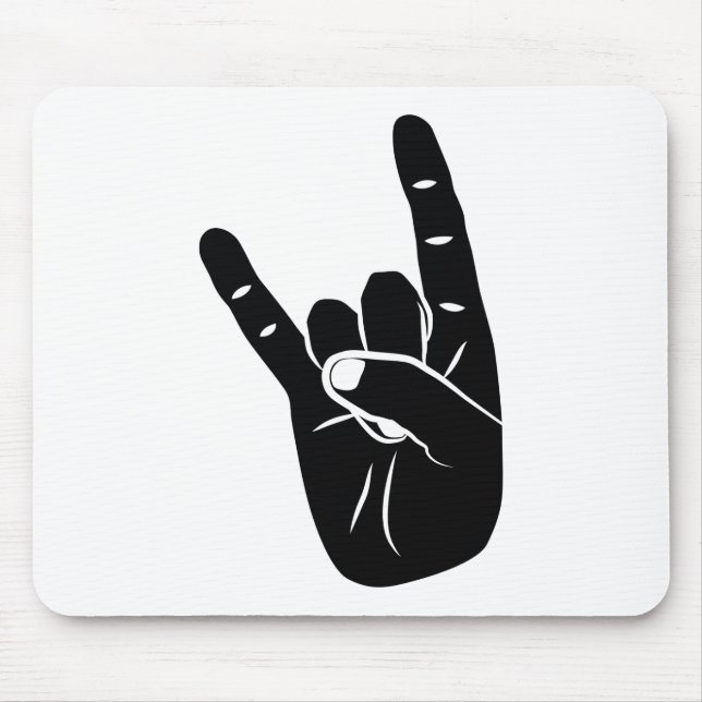 Devil Horns sign language pictogram for rock music Mouse Mat (Front)