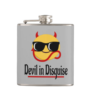 devil in disguise Emoji Hot Trendy Funny Hip Flask