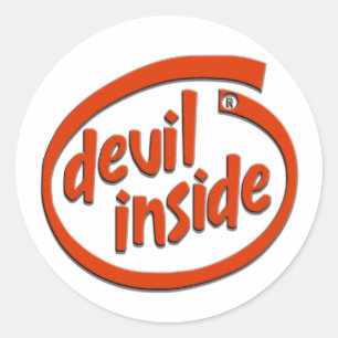 DEVIL INSIDE CLASSIC ROUND STICKER