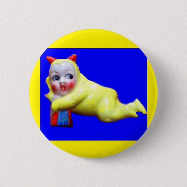 devil-ish little imp 6 cm round badge (Front)