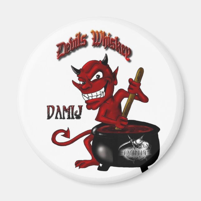 Devil LARGE w-Reaper LOGO - BUTTON Magnet (Front)