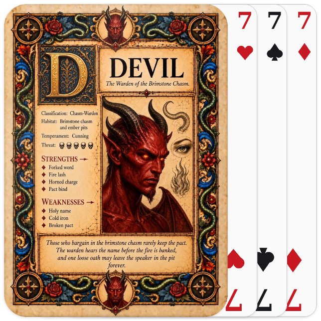 Devil, Mediaeval Bestiary Art Playing Cards (Creator Uploaded)