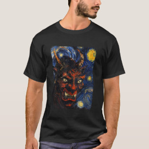 Devil Oni Mask Japanese Demon Swirling Starry-Nigh T-Shirt