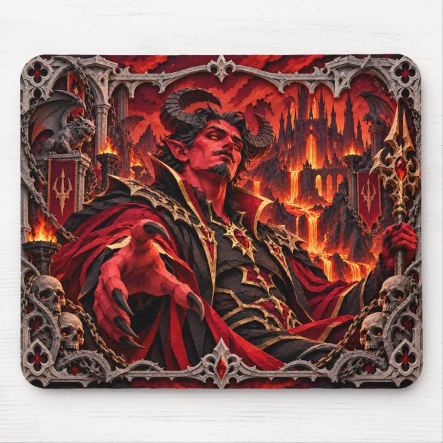 Devil, Paper Cut Monster Mouse Mat (Front)
