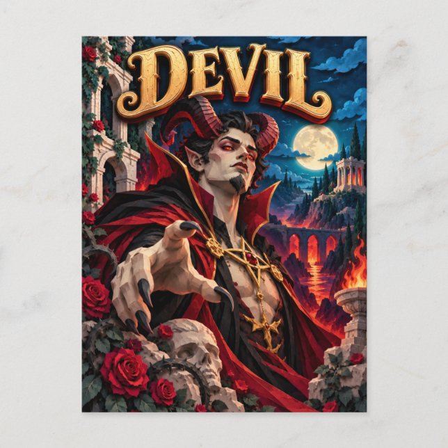 Devil, Paper Cut Monster Postcard (Front)