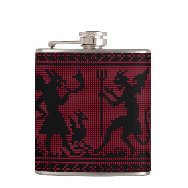 Devil Pattern Hip Flask (Front)