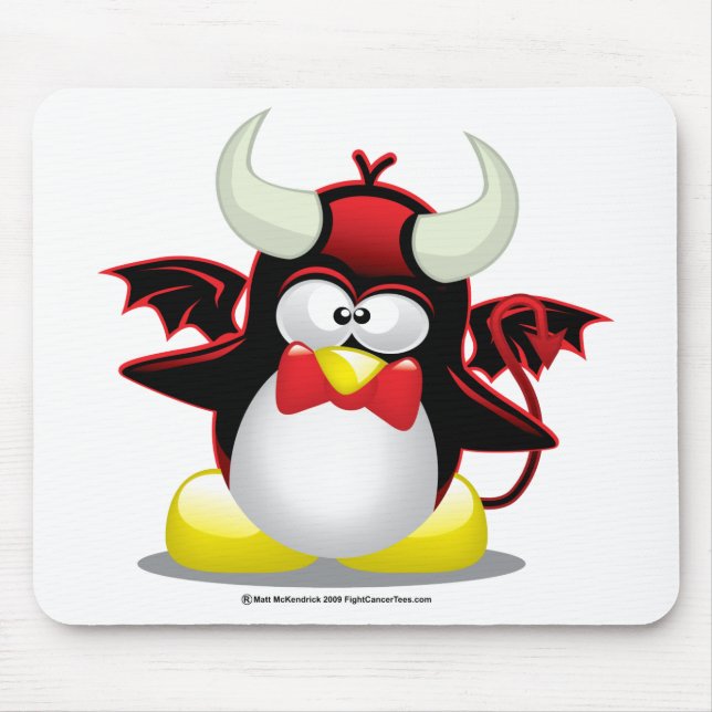 Devil Penguin Mouse Mat (Front)