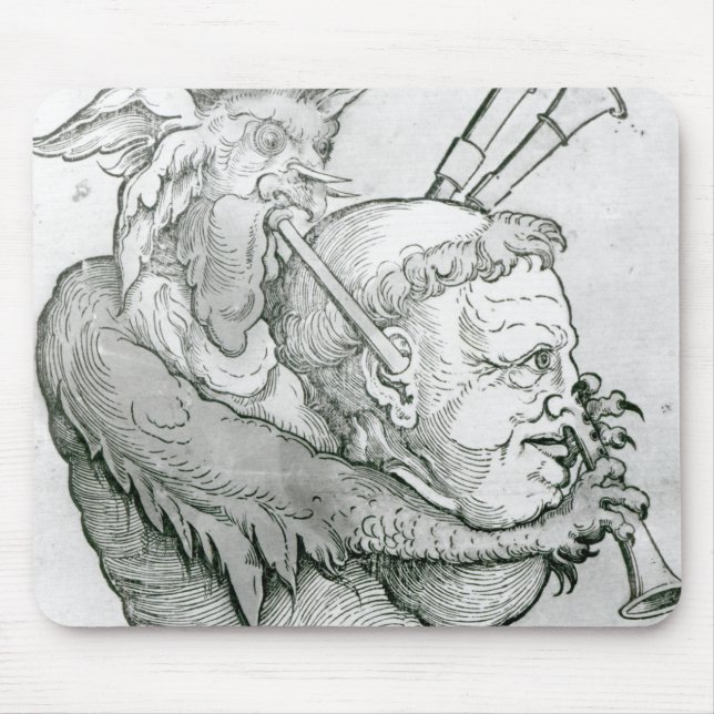 Devil Playing Man's Head as a Saxophone, 1144 Mouse Mat (Front)