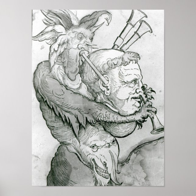 Devil Playing Man's Head as a Saxophone, 1144 Poster (Front)