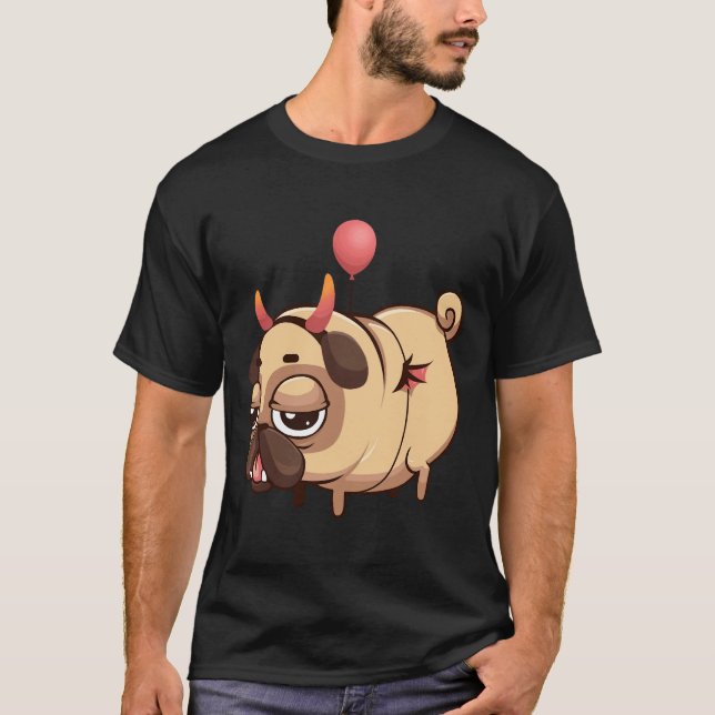 Devil Pug Classic  857 T-Shirt (Front)
