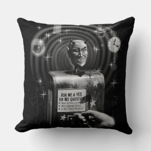 Devil Question Box Vintage Sci-Fi Horror Throw Pil Cushion
