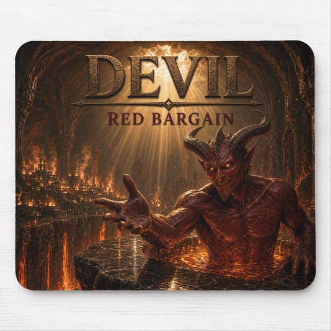 Devil Red Bargain Dark Realism Mouse Mat (Front)