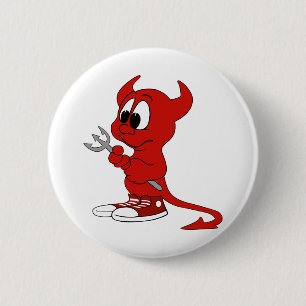 Devil Red Demon Cartoon Satan Evil Hell Heat 6 Cm Round Badge
