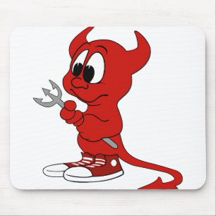 Devil Red Demon Cartoon Satan Evil Hell Heat Mouse Mat