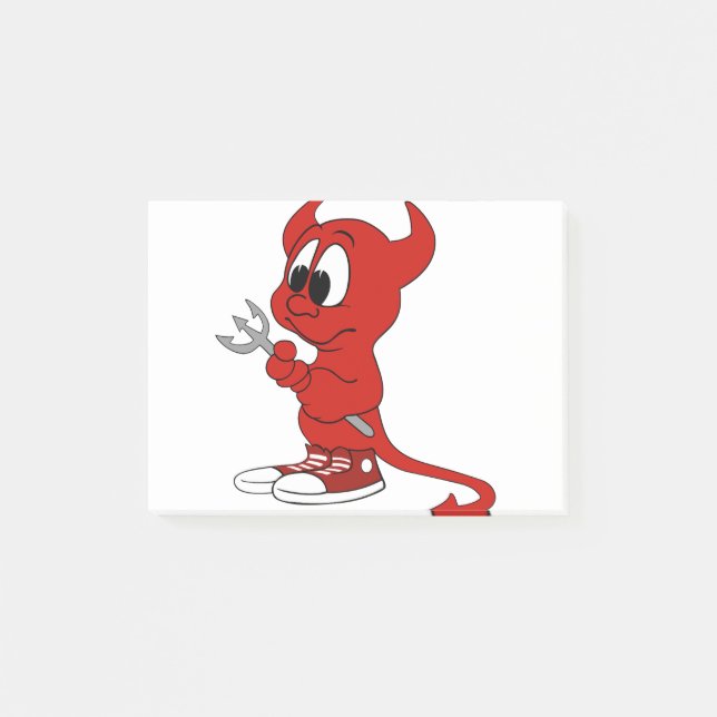 Devil Red Demon Cartoon Satan Evil Hell Heat Post-it Notes (Front)