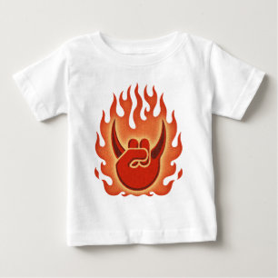 Devil Rock Flames Baby T-Shirt