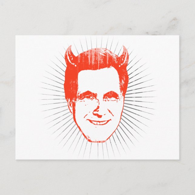 DEVIL ROMNEY BURST.png Postcard (Front)