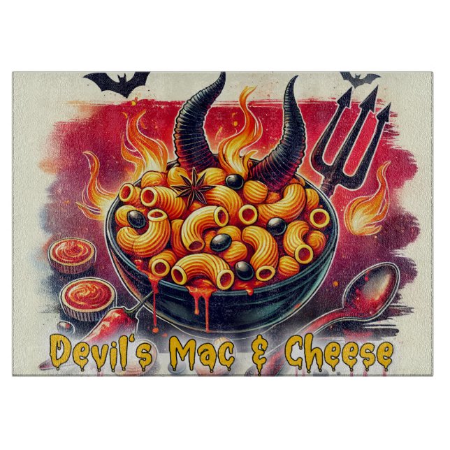 Devil’s Mac & Cheese Cutting Board (Front)
