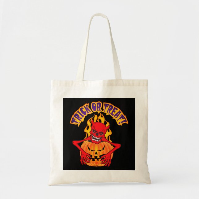 Devil Skull Tote Bag (Front)