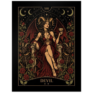 Devil, Starlit Tarot Art Postcard