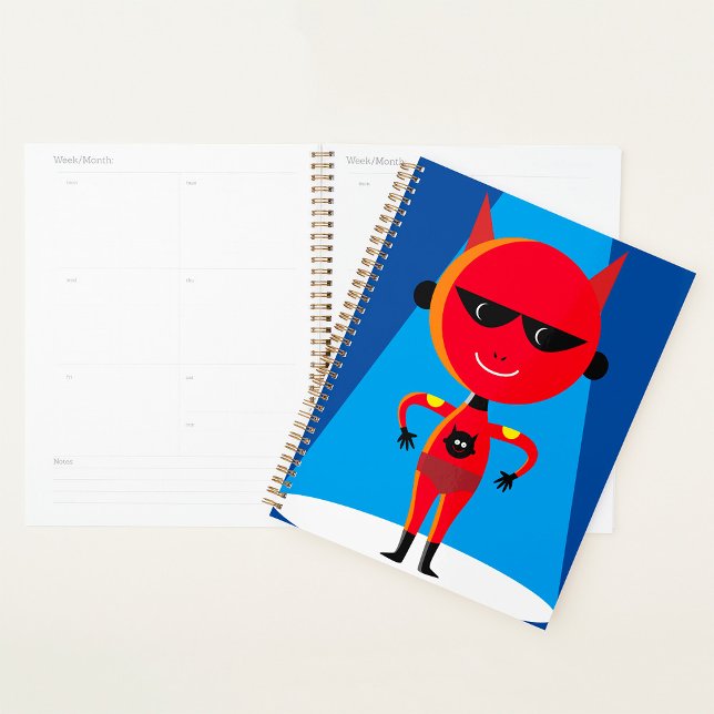 Devil Superhero Character Bold Red and Blue  Planner (Creator Uploaded)