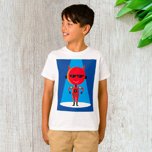 Devil Superhero Character Bold Red and Blue  T-Shirt
