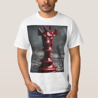Devil-Themed Chess Piece - Dark Symbolism in Strat T-Shirt
