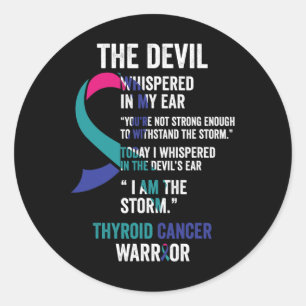 Devil- Thyroid Cancer Awareness Support Ribbon  Classic Round Sticker