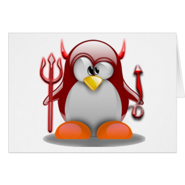 Devil Tux (Linux Tux) (Front Horizontal)
